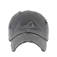 Virginia Map Outline Dad Vintage Baseball Cap Embroidered Cotton Adjustable Distressed Dad Hat