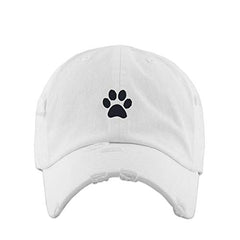 Paw Vintage Baseball Cap Embroidered Cotton Adjustable Distressed Dad Hat