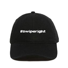 Swipe Right Tinder Dad Baseball Cap Embroidered Cotton Adjustable Dad Hat