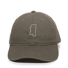 Mississippi Map Outline Dad Baseball Cap Embroidered Cotton Adjustable Dad Hat