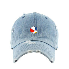 Beach Ball Vintage Baseball Cap Embroidered Cotton Adjustable Distressed Dad Hat