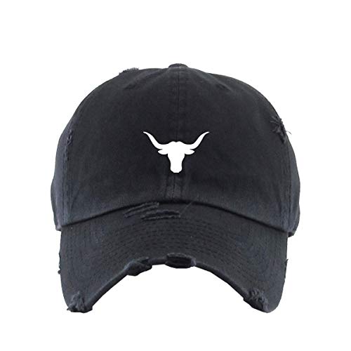 The Rock Bull Vintage Baseball Cap Embroidered Cotton Adjustable Distressed Dad Hat