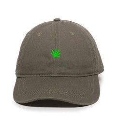 Marijuana Leaf Baseball Cap Embroidered Cotton Adjustable Dad Hat