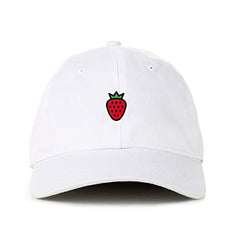 Strawberry Baseball Cap Embroidered Cotton Adjustable Dad Hat