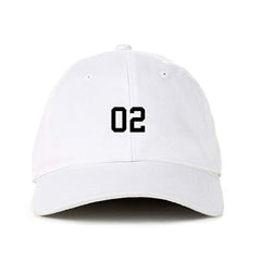 #02 Jersey Number Dad Baseball Cap Embroidered Cotton Adjustable Dad Hat