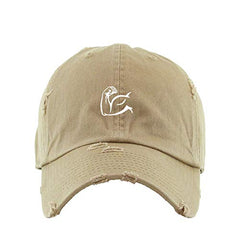 Biceps Flex Vintage Baseball Cap Embroidered Cotton Adjustable Distressed Dad Hat