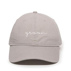 Groom Cursive Dad Baseball Cap Embroidered Cotton Adjustble Dad Hat