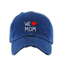 We Love Mom Vintage Baseball Cap Embroidered Cotton Adjustable Distressed Dad Hat