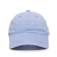 Hey Fam Baseball Cap Embroidered Cotton Adjustable Dad Hat