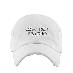 Low Key Psycho Vintage Baseball Cap Embroidered Cotton Adjustable Distressed Dad Hat