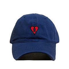 Heart Lock Baseball Cap Embroidered Cotton Adjustable Dad Hat