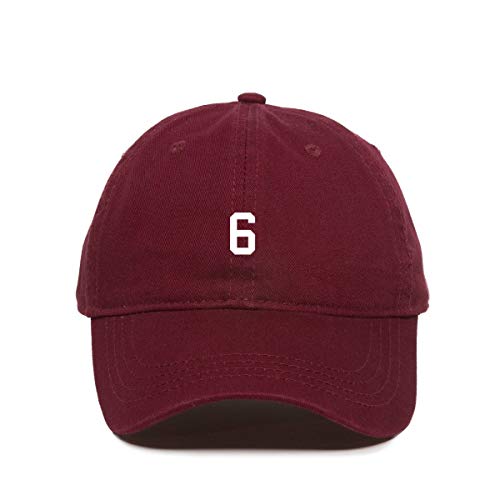 #6 Jersey Number Dad Baseball Cap Embroidered Cotton Adjustable Dad Hat