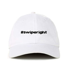Swipe Right Tinder Dad Baseball Cap Embroidered Cotton Adjustable Dad Hat