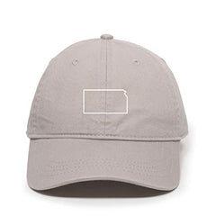 Kansas Map Outline Dad Baseball Cap Embroidered Cotton Adjustable Dad Hat