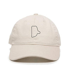 Rhode Island Map Outline Dad Baseball Cap Embroidered Cotton Adjustable Dad Hat