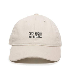 Flights Not Feelings Baseball Cap Embroidered Cotton Adjustable Dad Hat