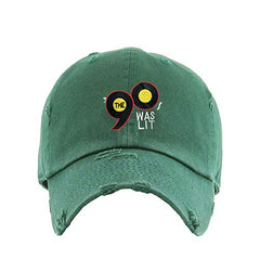 90's was Lit Vintage Baseball Cap Embroidered Cotton Adjustable Distressed Dad Hat