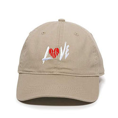 Love Ball Dad Baseball Cap Embroidered Cotton Adjustable Dad Hat