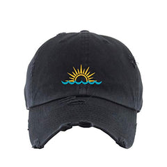 Sunset Vintage Baseball Cap Embroidered Cotton Adjustable Distressed Dad Hat