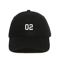 #02 Jersey Number Dad Baseball Cap Embroidered Cotton Adjustable Dad Hat