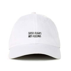 Flights Not Feelings Baseball Cap Embroidered Cotton Adjustable Dad Hat