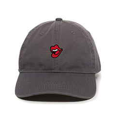 Lips Baseball Cap Embroidered Cotton Adjustable Dad Hat