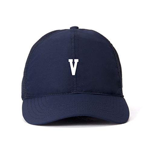 V Initial Letter Baseball Cap Embroidered Cotton Adjustable Dad Hat