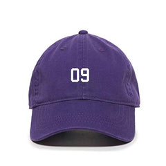 #09 Jersey Number Dad Baseball Cap Embroidered Cotton Adjustable Dad Hat