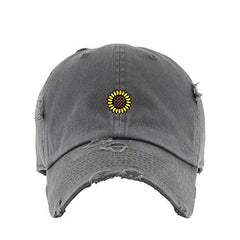 Sunflower Vintage Baseball Cap Embroidered Cotton Adjustable Distressed Dad Hat