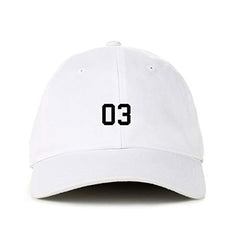 #03 Jersey Number Dad Baseball Cap Embroidered Cotton Adjustable Dad Hat