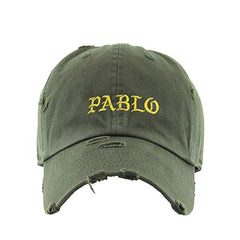 Pablo Vintage Baseball Cap Embroidered Cotton Adjustable Distressed Dad Hat