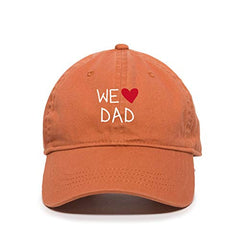 We Heart Dad Baseball Cap Embroidered Cotton Adjustable Dad Hat