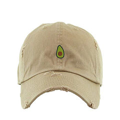Avocado Vintage Baseball Cap Embroidered Cotton Adjustable Distressed Dad Hat