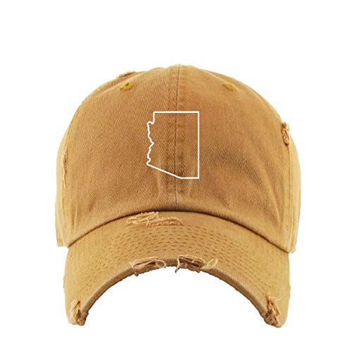 Arizona Map Outline Dad Vintage Baseball Cap Embroidered Cotton Adjustable Distressed Dad Hat