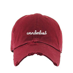 Wanderlust Vintage Baseball Cap Embroidered Cotton Adjustable Distressed Dad Hat