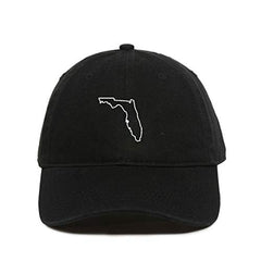 Florida Map Outline Dad Baseball Cap Embroidered Cotton Adjustable Dad Hat