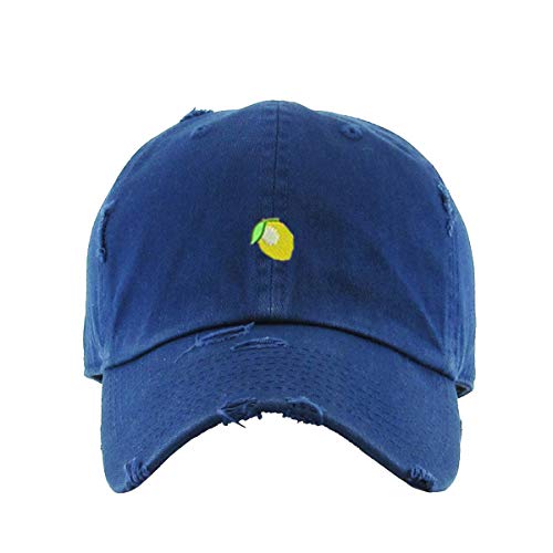 Lemon Vintage Baseball Cap Embroidered Cotton Adjustable Distressed Dad Hat