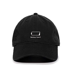 Battery Low Baseball Cap Embroidered Cotton Adjustable Dad Hat