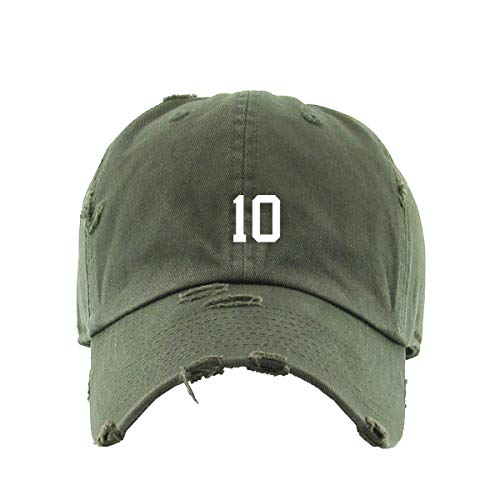 #10 Jersey Number Dad Vintage Baseball Cap Embroidered Cotton Adjustable Distressed Dad Hat