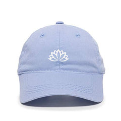 Lotus Flower Baseball Cap Embroidered Cotton Adjustable Dad Hat