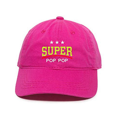 Super Pop Pop Dad Baseball Cap Embroidered Cotton Adjustable Dad Hat