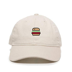 Burger Baseball Cap Embroidered Cotton Adjustable Dad Hat