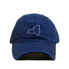 New York Map Outline Dad Baseball Cap Embroidered Cotton Adjustable Dad Hat