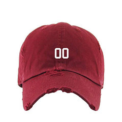 #00 Jersey Number Dad Vintage Baseball Cap Embroidered Cotton Adjustable Distressed Dad Hat