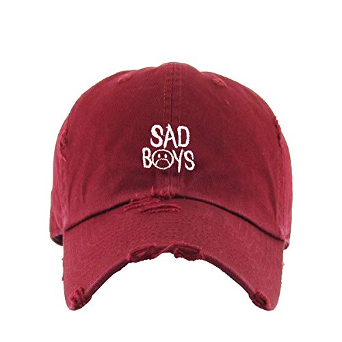 Sad Boys Vintage Baseball Cap Embroidered Cotton Adjustable Distressed Dad Hat
