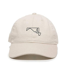 Maryland Map Outline Dad Baseball Cap Embroidered Cotton Adjustable Dad Hat
