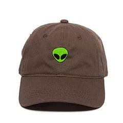 Green Alien Outer Space Baseball Cap Embroidered Cotton Adjustable Dad Hat