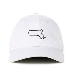 Massachusetts Map Outline Dad Baseball Cap Embroidered Cotton Adjustable Dad Hat