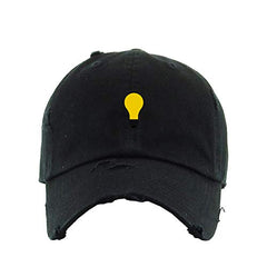 Light Bulb Vintage Baseball Cap Embroidered Cotton Adjustable Distressed Dad Hat