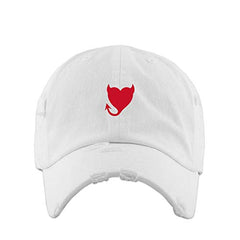 Devil Heart Vintage Baseball Cap Embroidered Cotton Adjustable Distressed Dad Hat